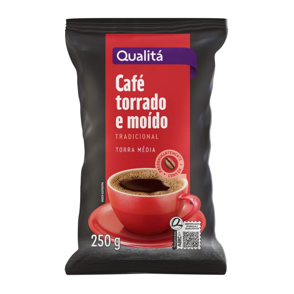 Qualitá Café Moído Tradicional Café Torrado, Saco de 250 g / 8.8 oz