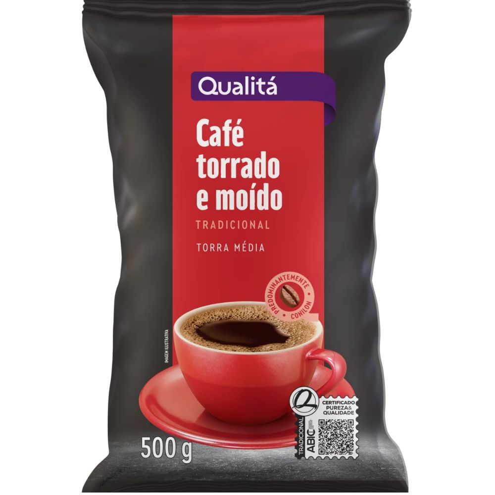 Qualitá Café Moído Tradicional, Saco de 500 g / 17,6 oz