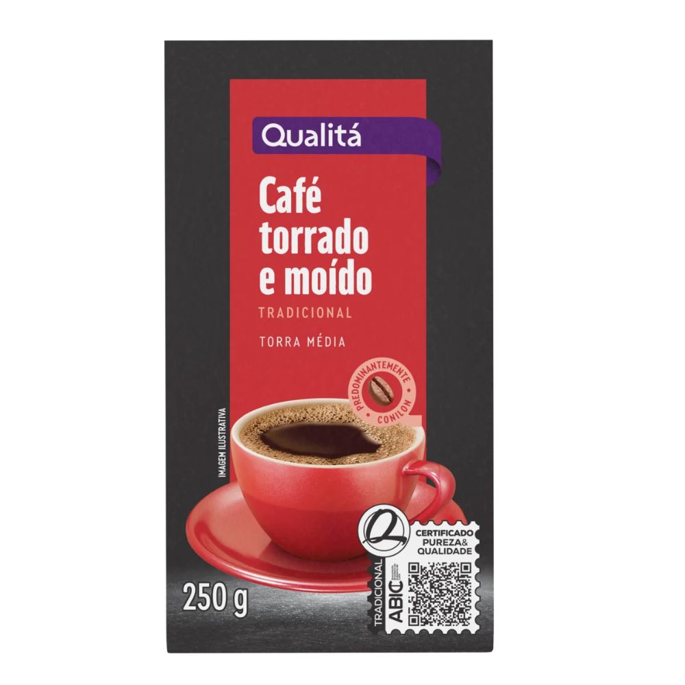 Qualitá Traditional Café Moído Selado a Vácuo, Saco de 250 g / 8,8 oz