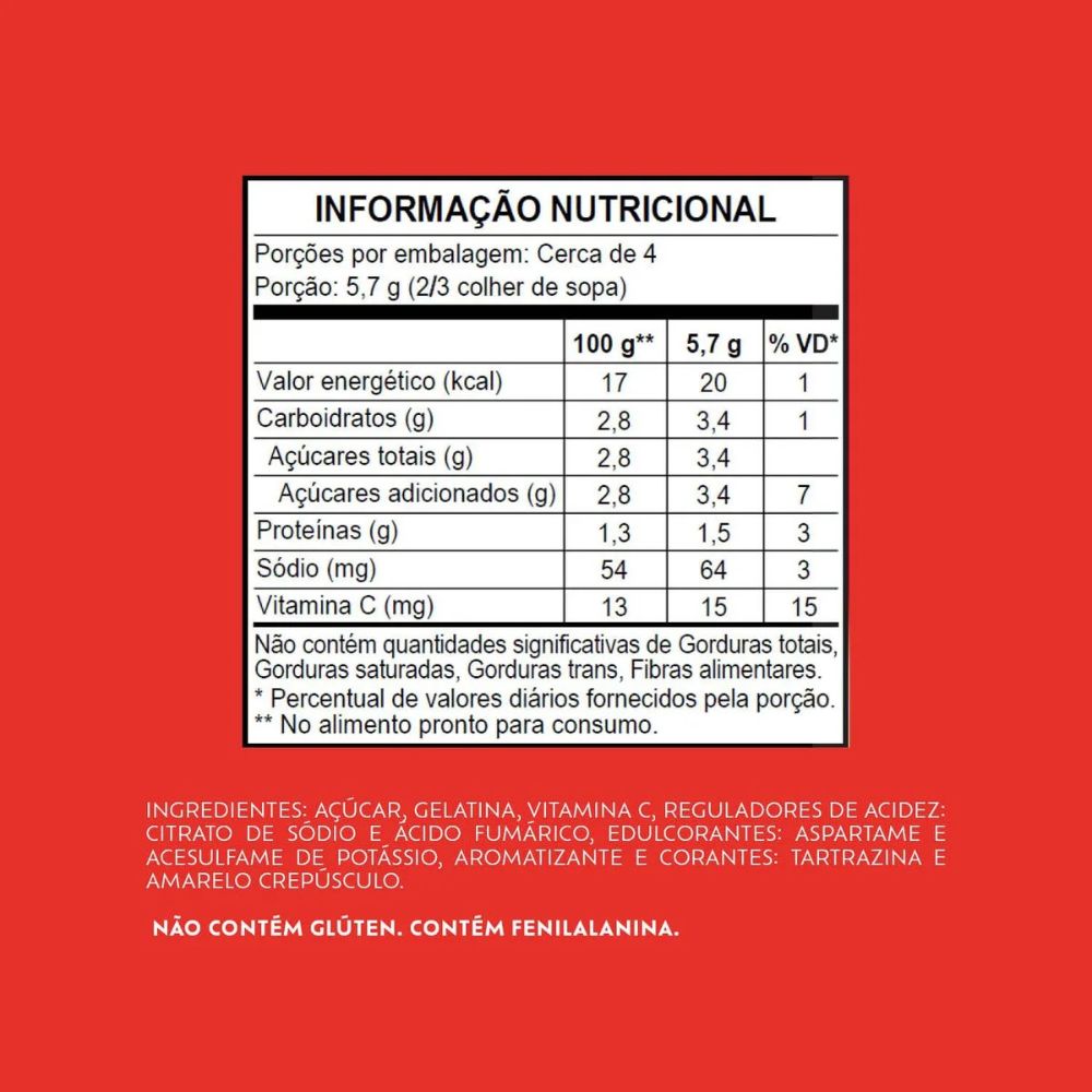 Royal Passion Fruit Gelatin Powder Gelatina em Pó, 25 g / 0.88 oz (Box of 15 Units)