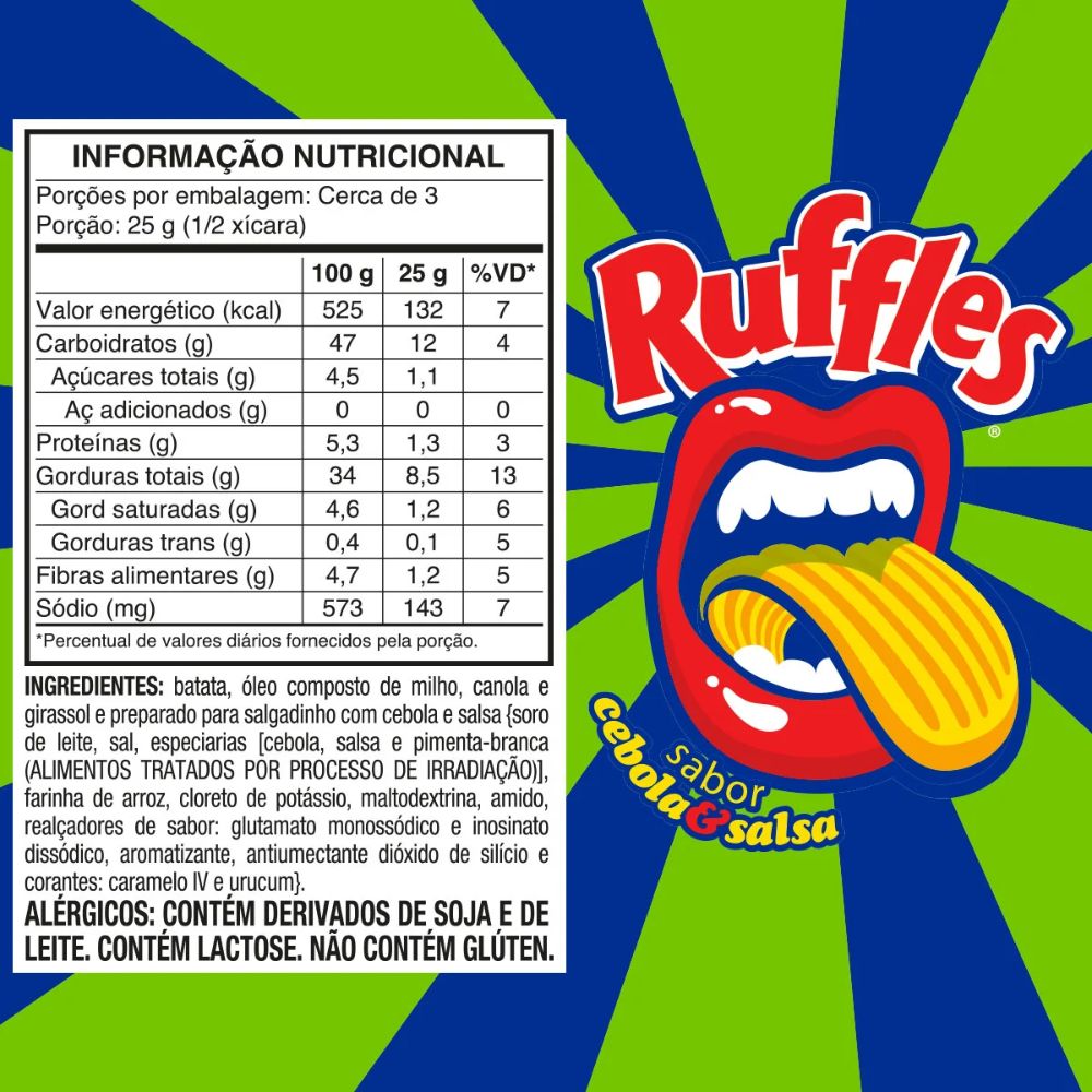 Ruffles Onion & Parsley Wavy Potato Chips, 68 g / 2.4 oz Pack