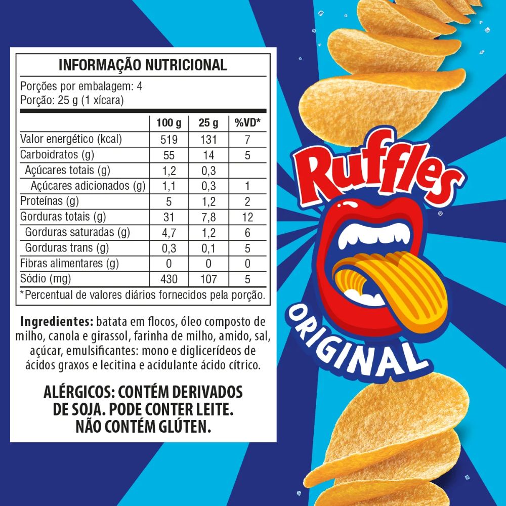 Ruffles Original Potato Snack Tube, 100 g / 3.5 oz