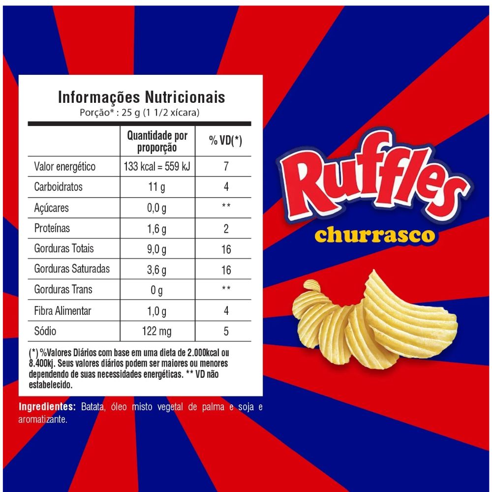Ruffles Wavy BBQ Potato Chips 115 g / 4.1 oz Bag