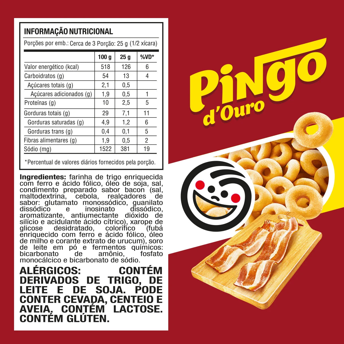 Elma Chips Bacon Pingo Douro Savory Snack, 76 g / 2.68 oz Bag