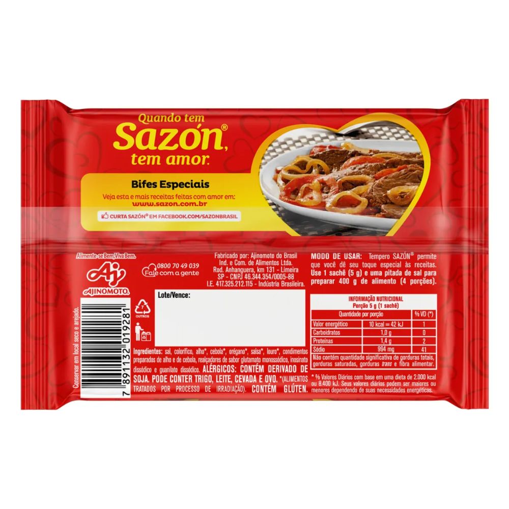 Sazón Seasoning Powder for Meats, 60 g / 2.11 oz (12 Units)