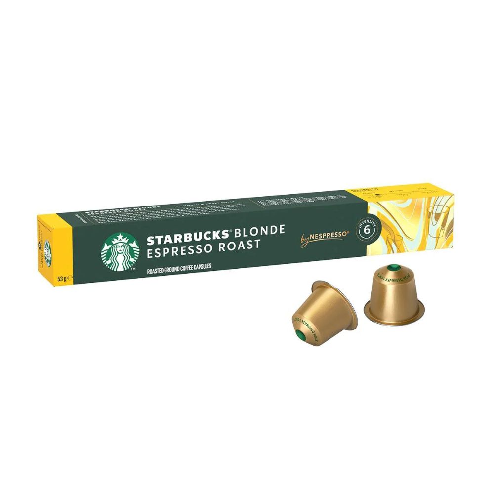 Starbucks Blonde Espresso Roast Ground Coffee Capsule, 53 g / 1.87 oz Box, 10 Capsules