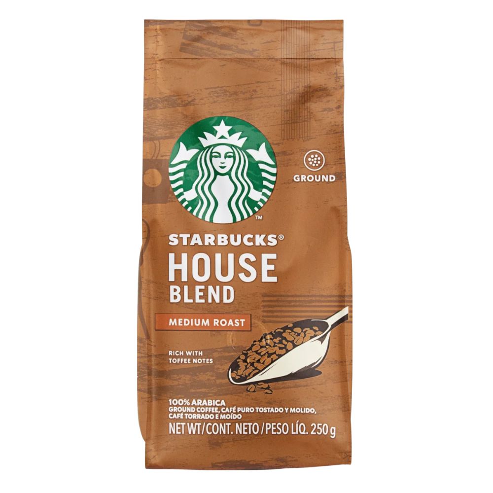 Starbucks House Blend Café Moído Café Torrado e Moído, Saco de 250 g / 8,8 oz