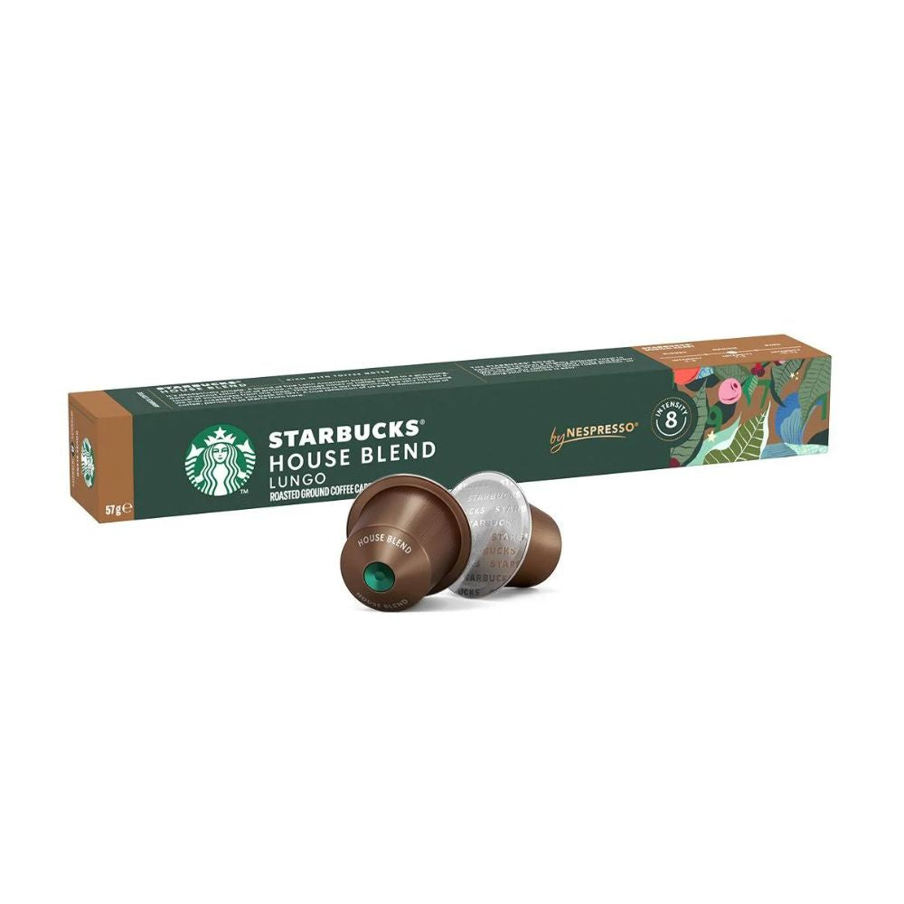 Starbucks House Blend Lungo Coffee Capsules, Roasted & Ground, 10 Count Box, 57 g / 2 oz