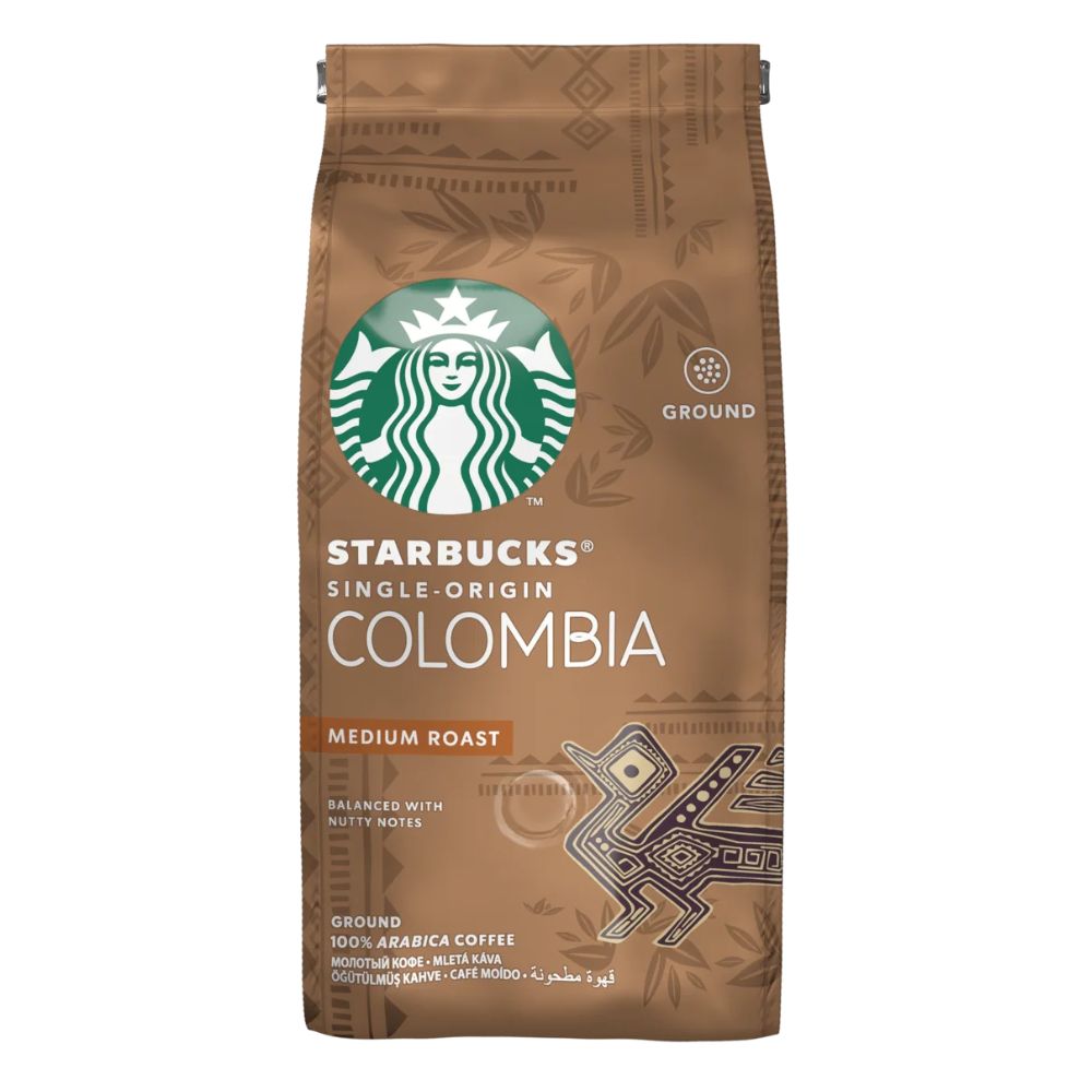Starbucks Single-Origin Colombia Ground Coffee Café Torrado e Moído, 250 g / 8.8 oz Bag
