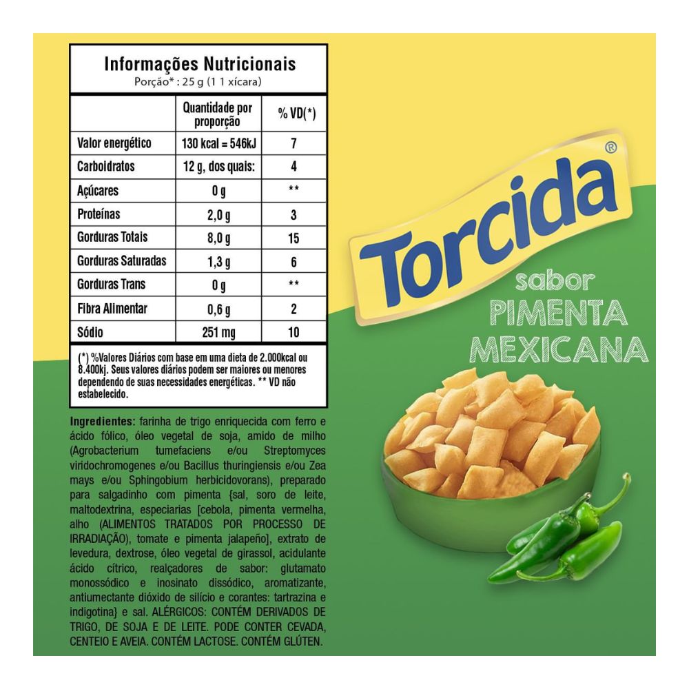 Torcida Mexican Pepper Wheat Snacks, 60 g Bag
