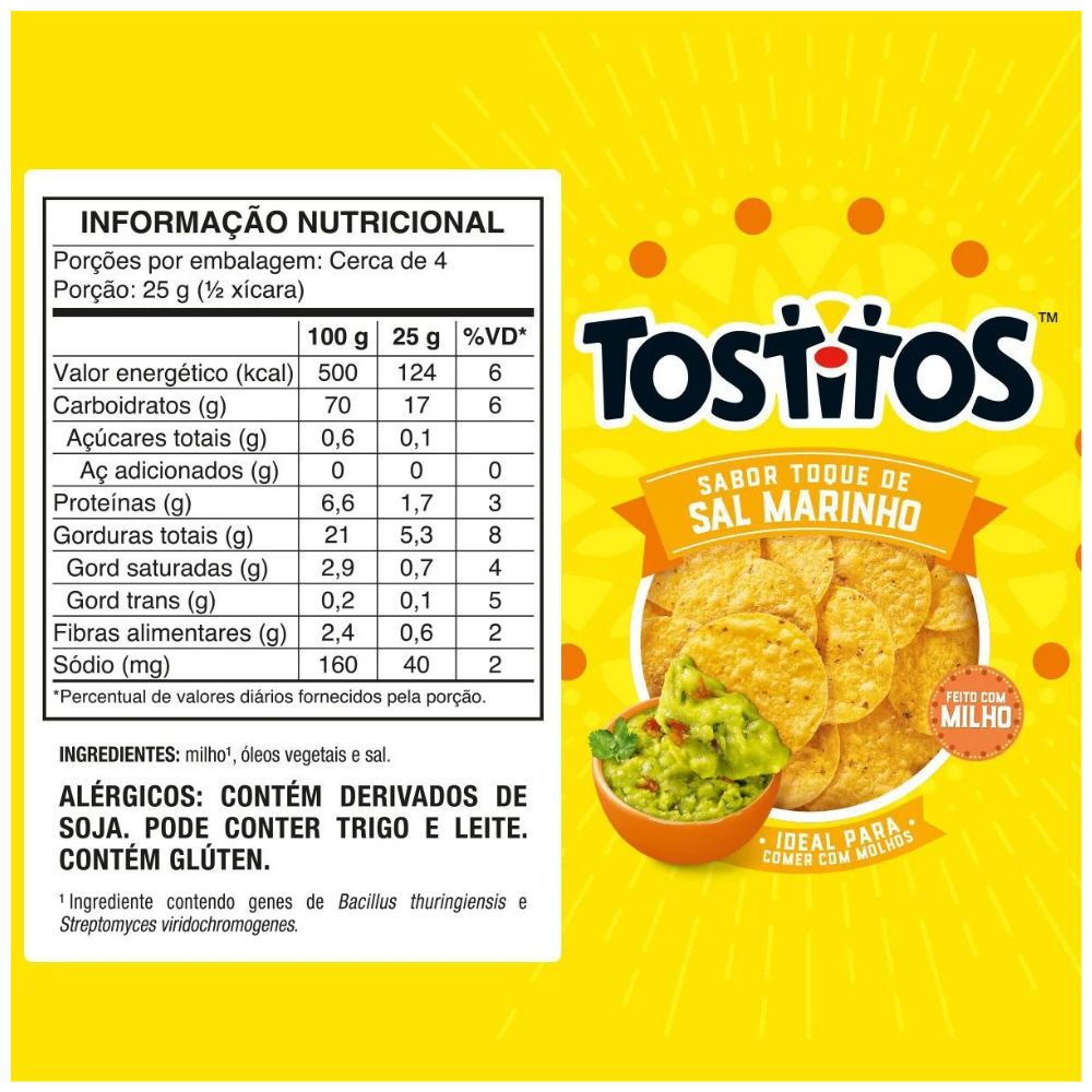 Tostitos Salgadinho de Milho Toque de Sal Marinho, 110 g / 3.88 oz Bag