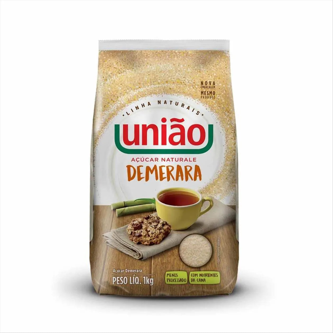 União Naturais Demerara Sugar Açúcar Demerara, 1 kg / 2.2 lb