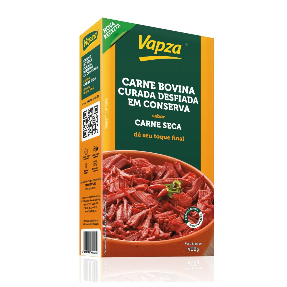Vapza Carne-Seca Desfiada Curada – Carne De Res Deshebrada Curada, 400 g / 14.1 oz
