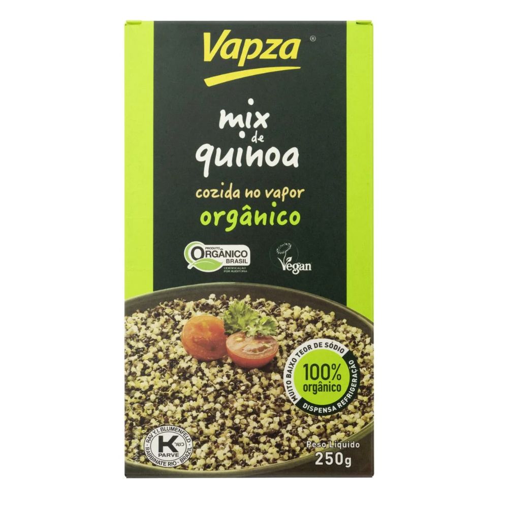 Vapza Organic Steamed Quinoa Mix, 250 g / 8.8 oz Box