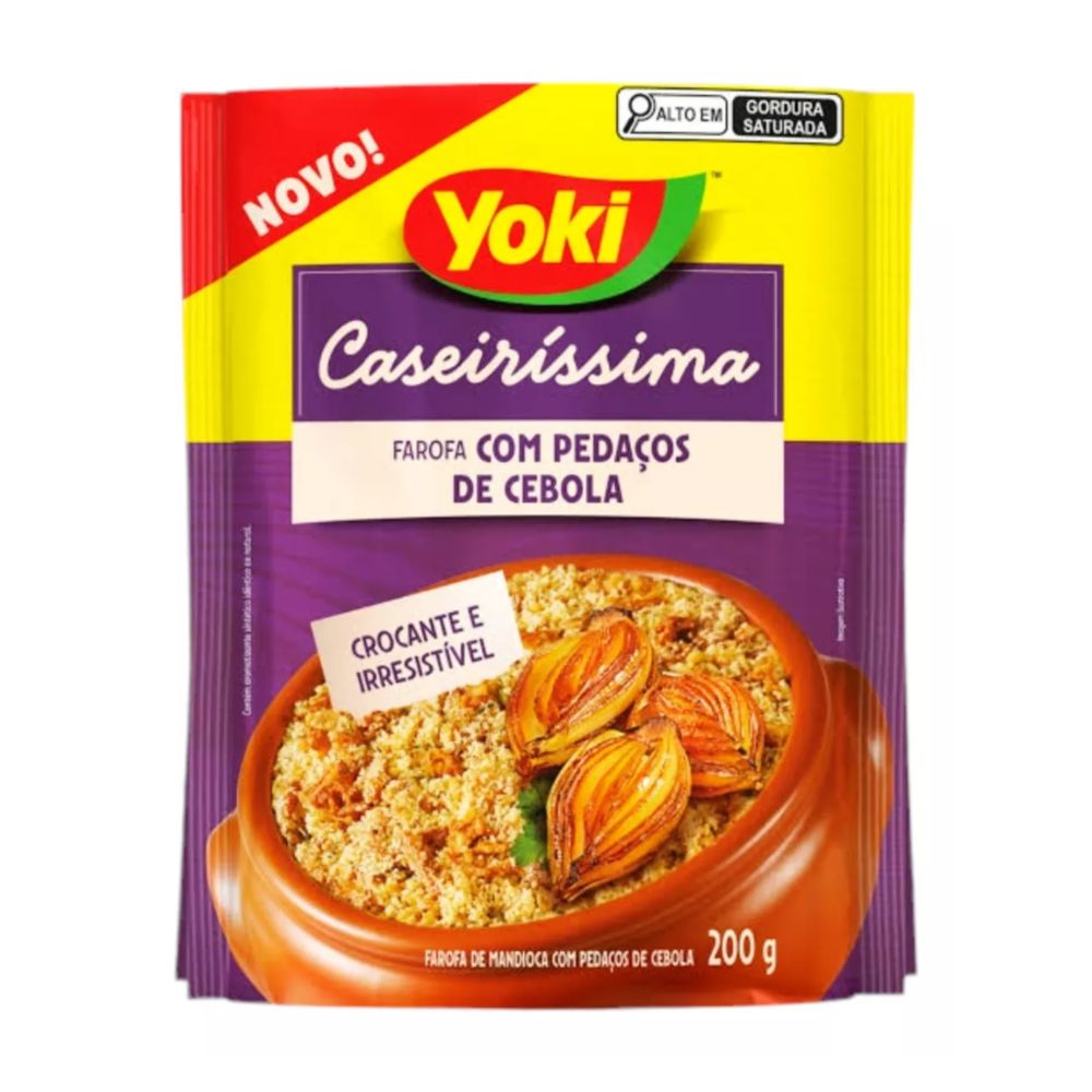 Yoki Farofa with Onion, Toasted Cassava Flour, 200 g / 7 oz Bag