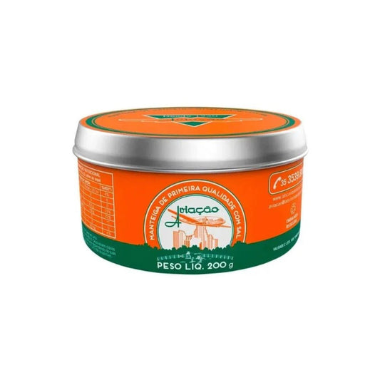 Aviacao Manteiga Salted Butter, Rich and Creamy, 200 g / 7.05 oz can