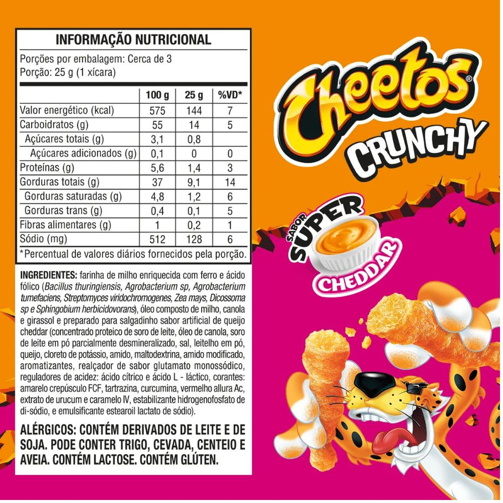 Cheetos Crunchy Super Cheddar Snacks, 78 g / 2.75 oz Bag – Brazil Direct