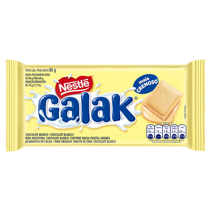 GALAK White Chocolate Bar, 80 g / 2.8 oz