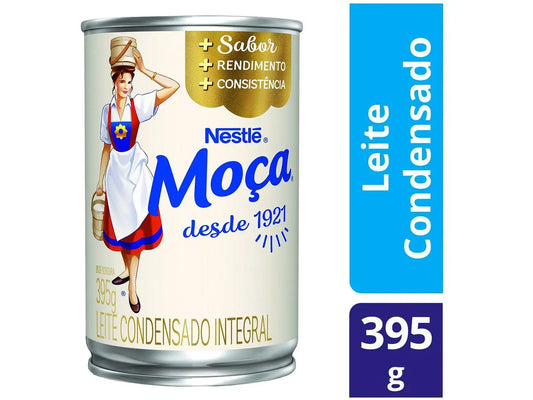 Nestlé Leite Condensado Moça Integral Condensed Milk, 395 g / 13.9 oz can