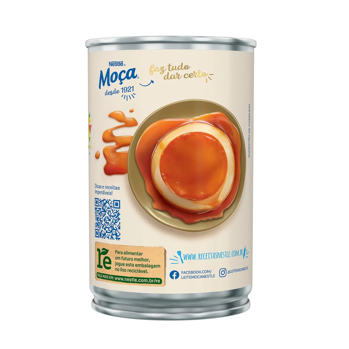 Nestlé Leite Condensado Moça Integral Condensed Milk, 395 g / 13.9 oz Can
