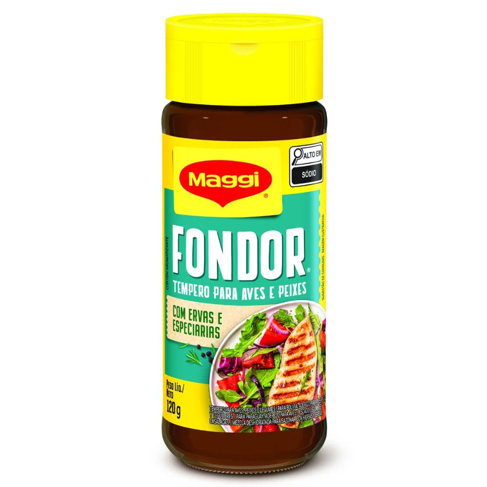 Maggi Fondor Condimento Para Aves, Pescado, Verduras y Ensaladas, Frasco de 120 g / 4,2 oz