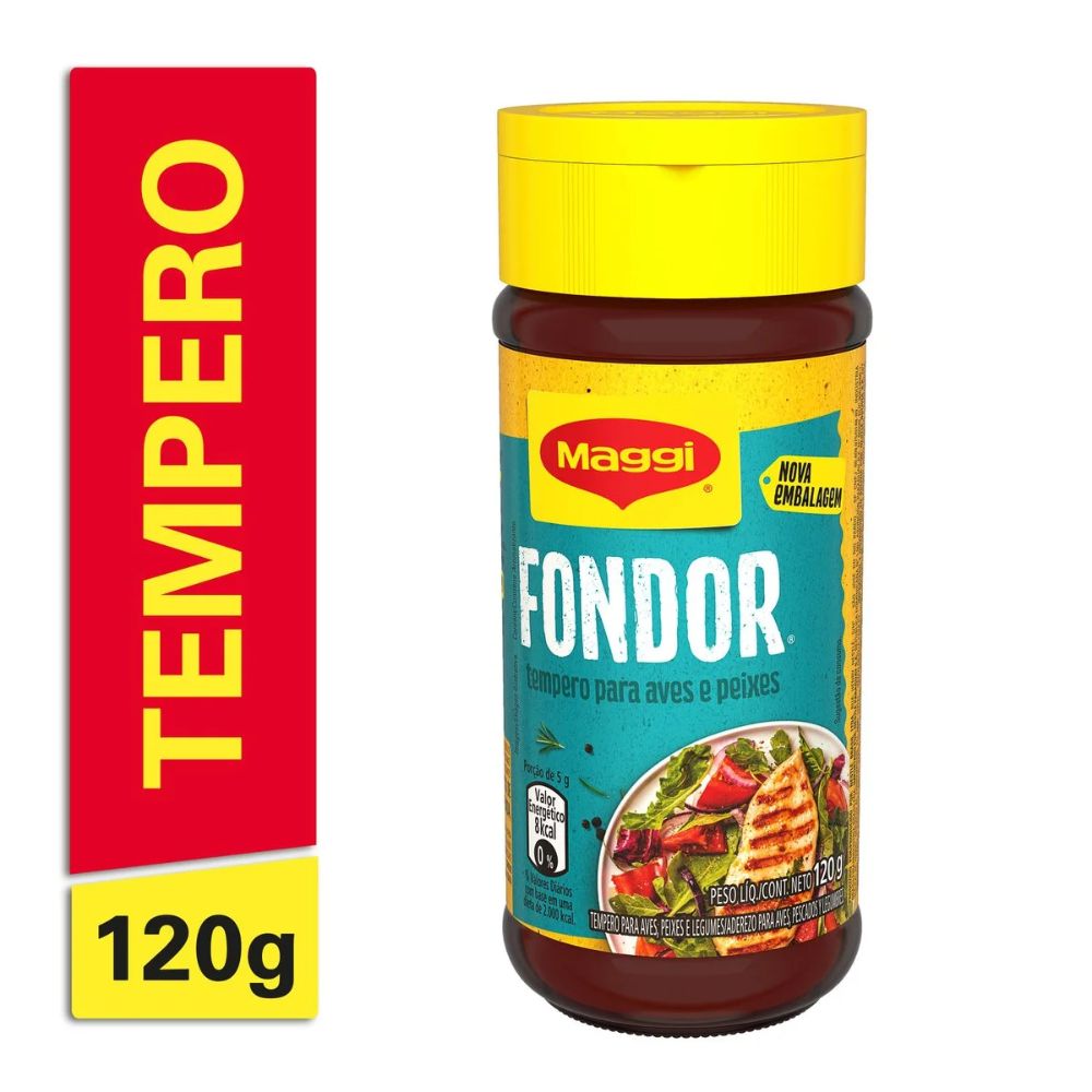 Maggi Fondor Condimento Para Aves, Pescado, Verduras y Ensaladas, Frasco de 120 g / 4,2 oz