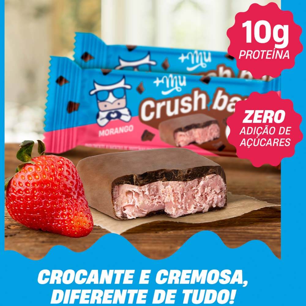 +Mu Crush Bar Morango Strawberry Flavor (12 Bars of 40 g)