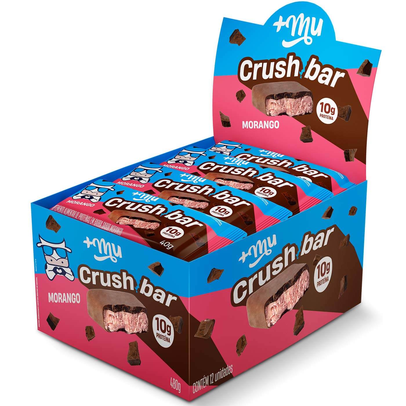 +Mu Crush Bar Morango Strawberry Flavor (12 Bars of 40 g)