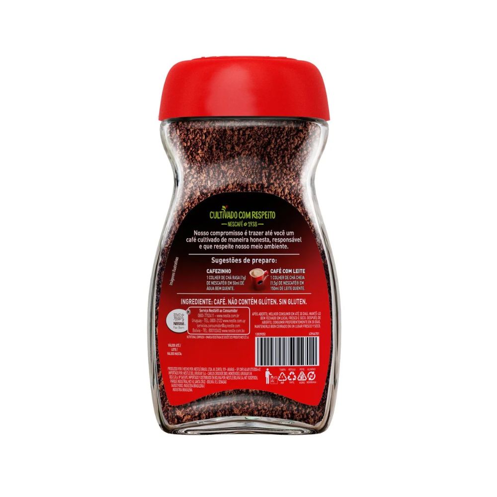 Nescafé Tradicional Café Instantáneo Granulado, Frasco de Vidrio de 100 g / 3,5 oz
