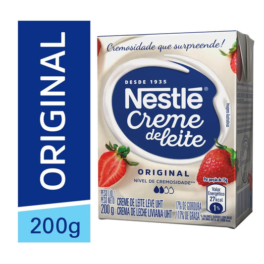 Nestlé Creme de Leite Tetra−pack, 200 g / 7.05 oz can (pacote de 3)