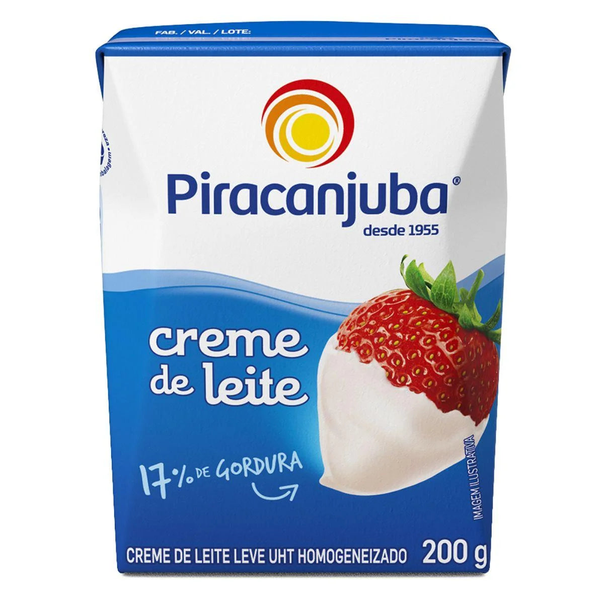 Piracanjuba Creme de Leite, 200 g / 7.05 oz Tetra Pak