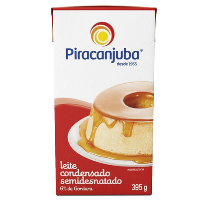 Piracanjuba Semiskimmed Condensed Milk Leite Condensado, 395 g / 13.9 oz box