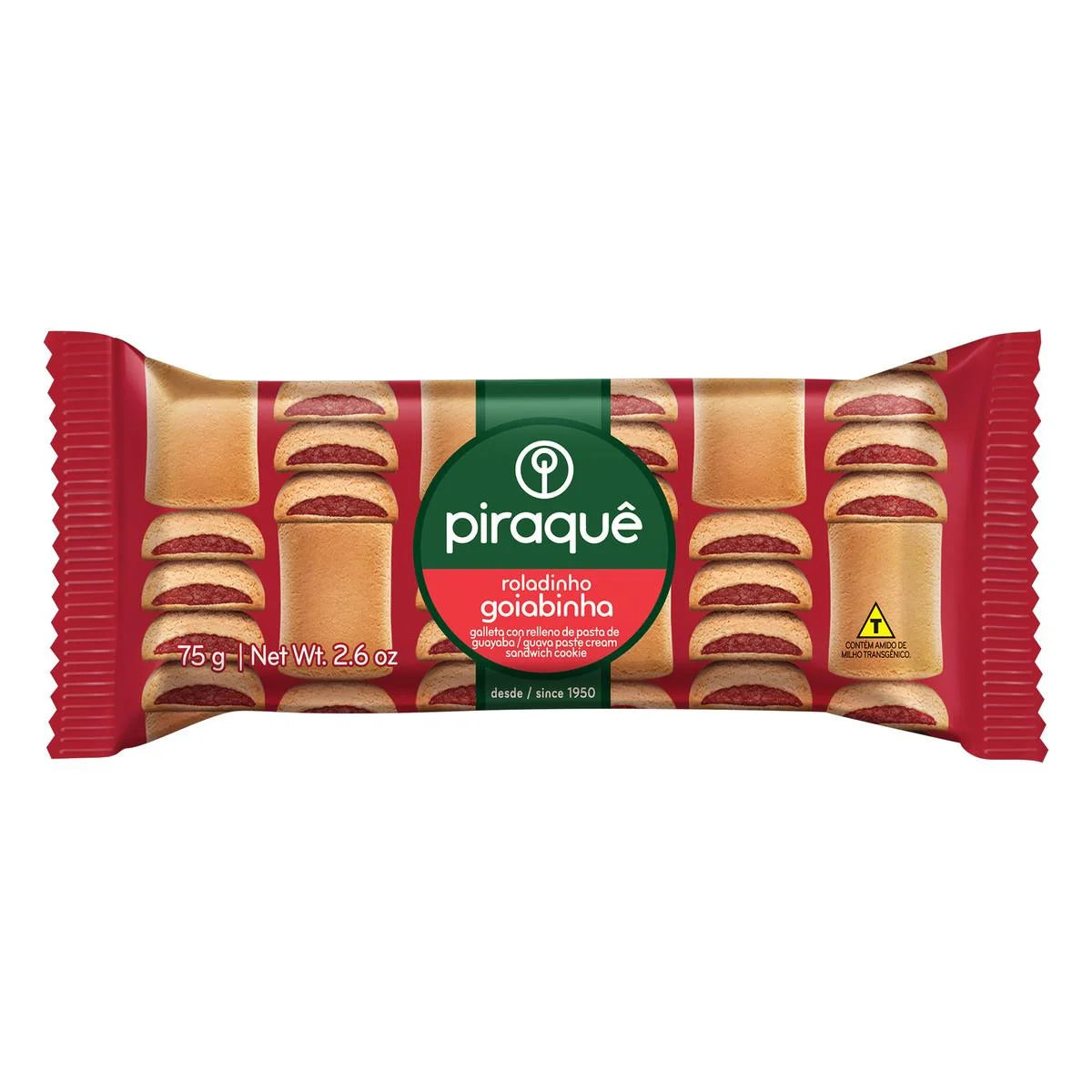 Piraquê Roladinho de Goiaba Cookie, 75 g / 2.65 oz Bag