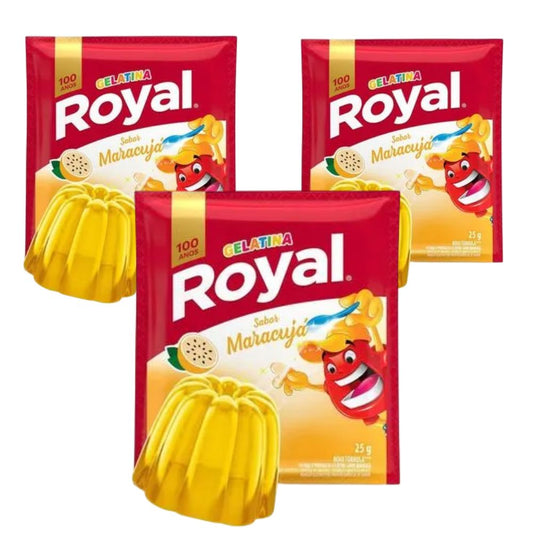 Royal Passion Fruit Gelatina en Polvo, 25 g / 0,88 oz (Paquete de 3)