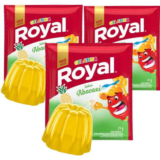 Royal Gelatina de Piña en Polvo, 25 g (paquete de 3)