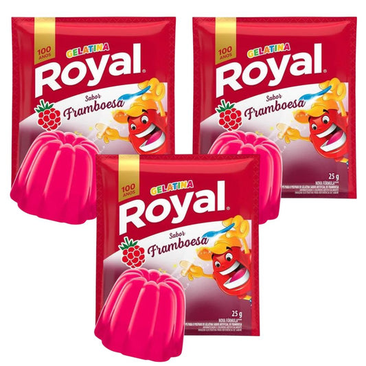 Royal Gelatina en Polvo de Frambuesa, 25 g / 0,88 oz (paquete de 3)